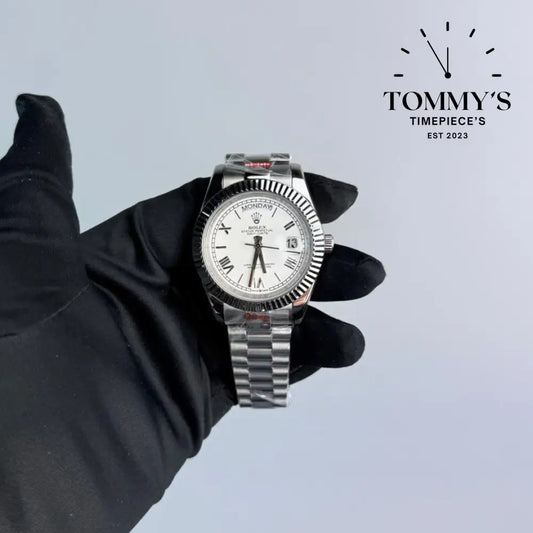 AAA+ Day Date (228239) 40mm White Dial-Presidential Bracelet (Fluted Bezel)