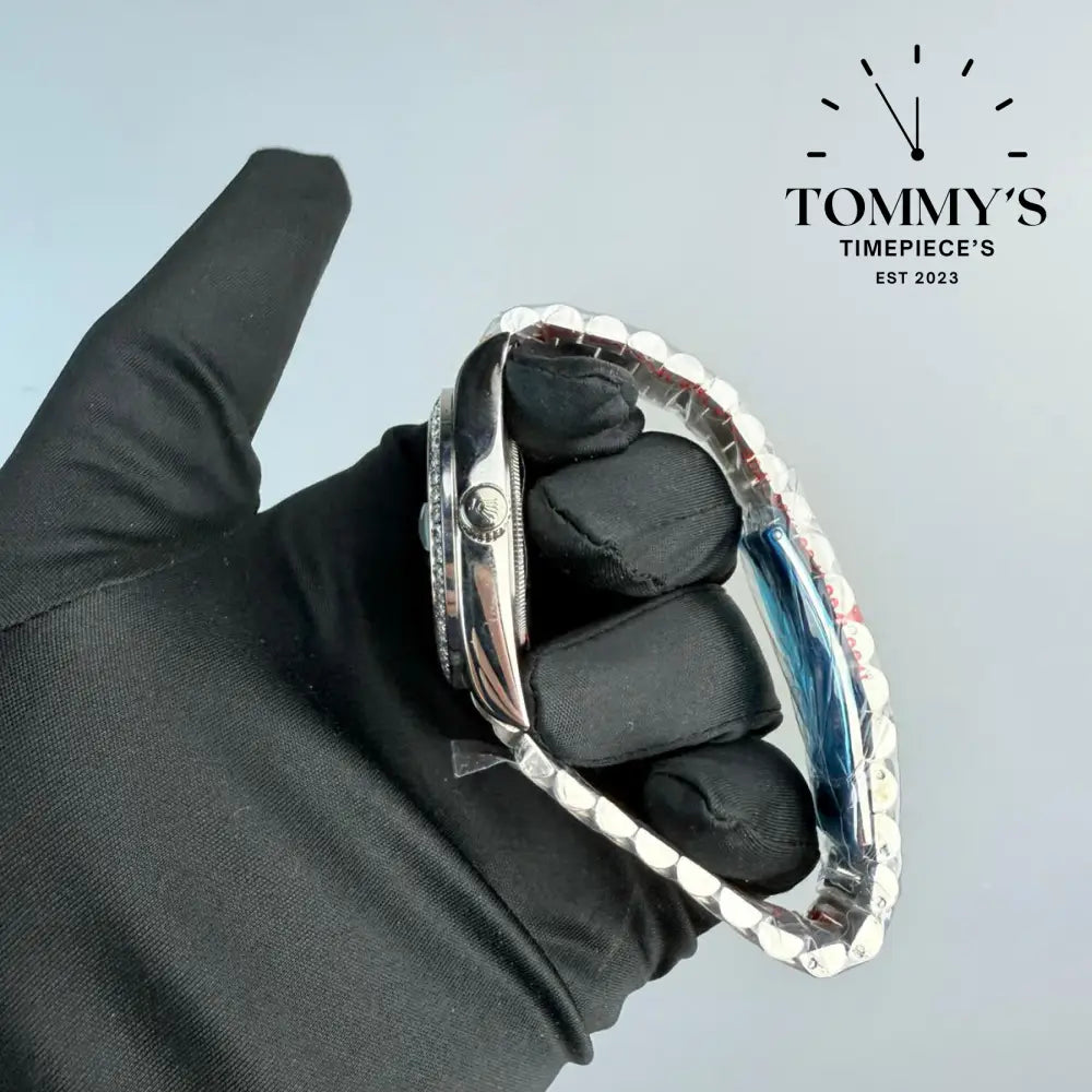 AAA+ Day Date (228396TBR) 40mm Ice Blue Dial-Presidential Bracelet (Diamond Bezel)