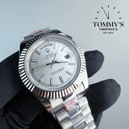 AAA+ Day Date (M128239-0005) 40mm White Dial-Presidential Bracelet (Fluted Bezel)