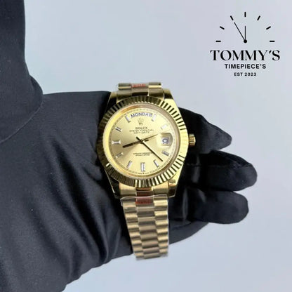 AAA+ Day Date (m228238-0006) 40mm Yellow Gold Dial-Presidential Bracelet (Fluted Bezel)