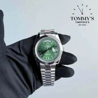 AAA+ Day Date (M228239-0033) 40mm Green Dial-Presidential Bracelet (Fluted Bezel)