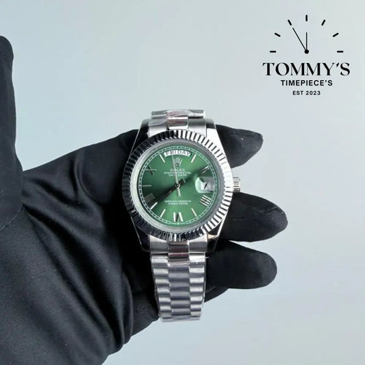 AAA+ Day Date (M228239-0033) 40mm Green Dial-Presidential Bracelet (Fluted Bezel)
