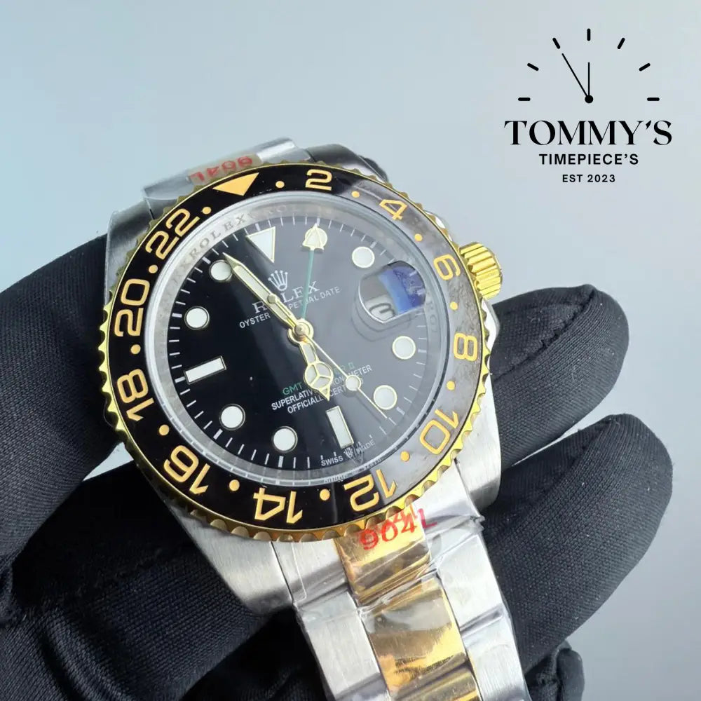 AAA+ GMT Master 2 (116713LN) 40mm Black Dial-Bimetal Bracelet (Black Cerachrom Bezel)