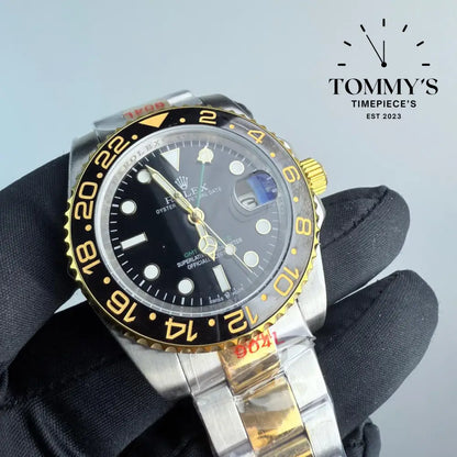 AAA+ GMT Master 2 (116713LN) 40mm Black Dial-Bimetal Bracelet (Black Cerachrom Bezel)