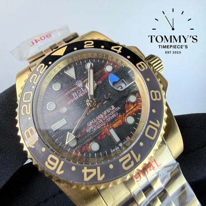 AAA+ GMT Master 2 (126718GRNR) 40mm Tiger Iron Dial-Jubilee Bracelet (Brown Black Bezel)