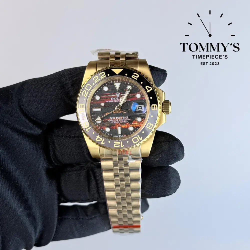 AAA+ GMT Master 2 (126718GRNR) 40mm Tiger Iron Dial-Jubilee Bracelet (Brown Black Bezel)