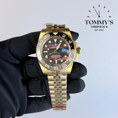 AAA+ GMT Master 2 (126718GRNR) 40mm Tiger Iron Dial-Jubilee Bracelet (Brown Black Bezel)
