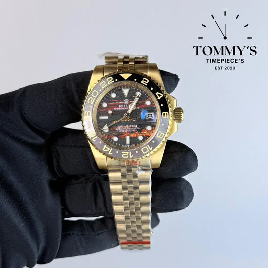 AAA+ GMT Master 2 (126718GRNR) 40mm Tiger Iron Dial-Jubilee Bracelet (Brown Black Bezel)