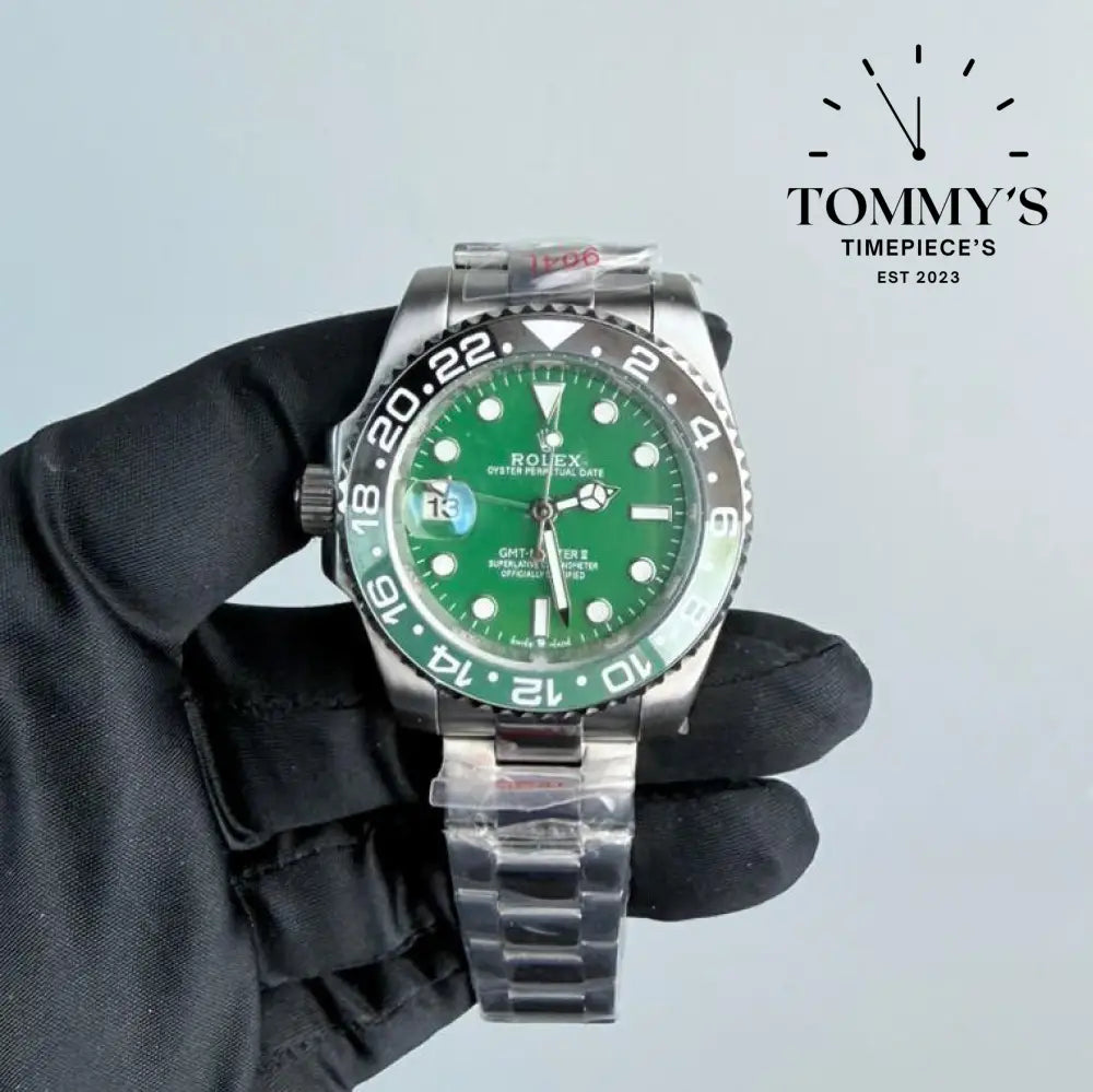 AAA+ GMT Master 2 Sprite (left handed) (126729VTNR) 40mm Green Dial-Oyster Bracelet (Black Green Bezel)