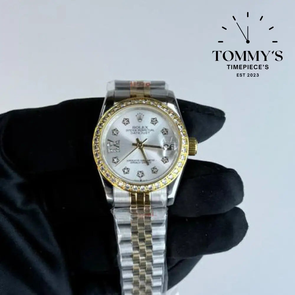 AAA+ Ladies Datejust (278383RBR) 31mm Silver Diamond Dial-Jubilee Bracelet (Diamond Bezel)