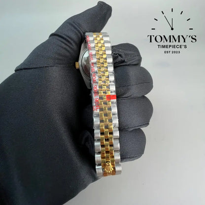 AAA + Ladies Datejust 28mm Gold Dial (Bimetal Gold) On Jubilee With Fluted Bezel