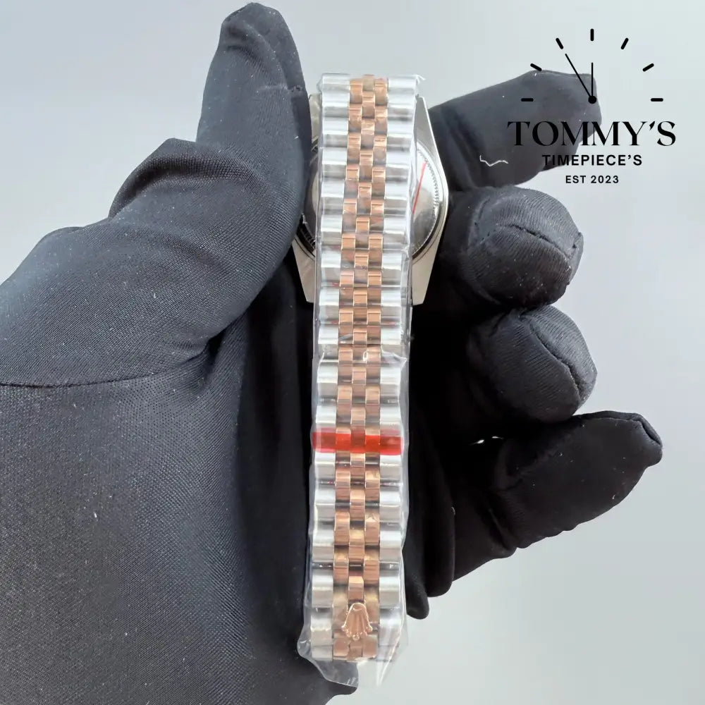 AAA + Ladies Datejust 28mm White Dial (Bimetal Rose Gold) On Jubilee With Diamond Bezel