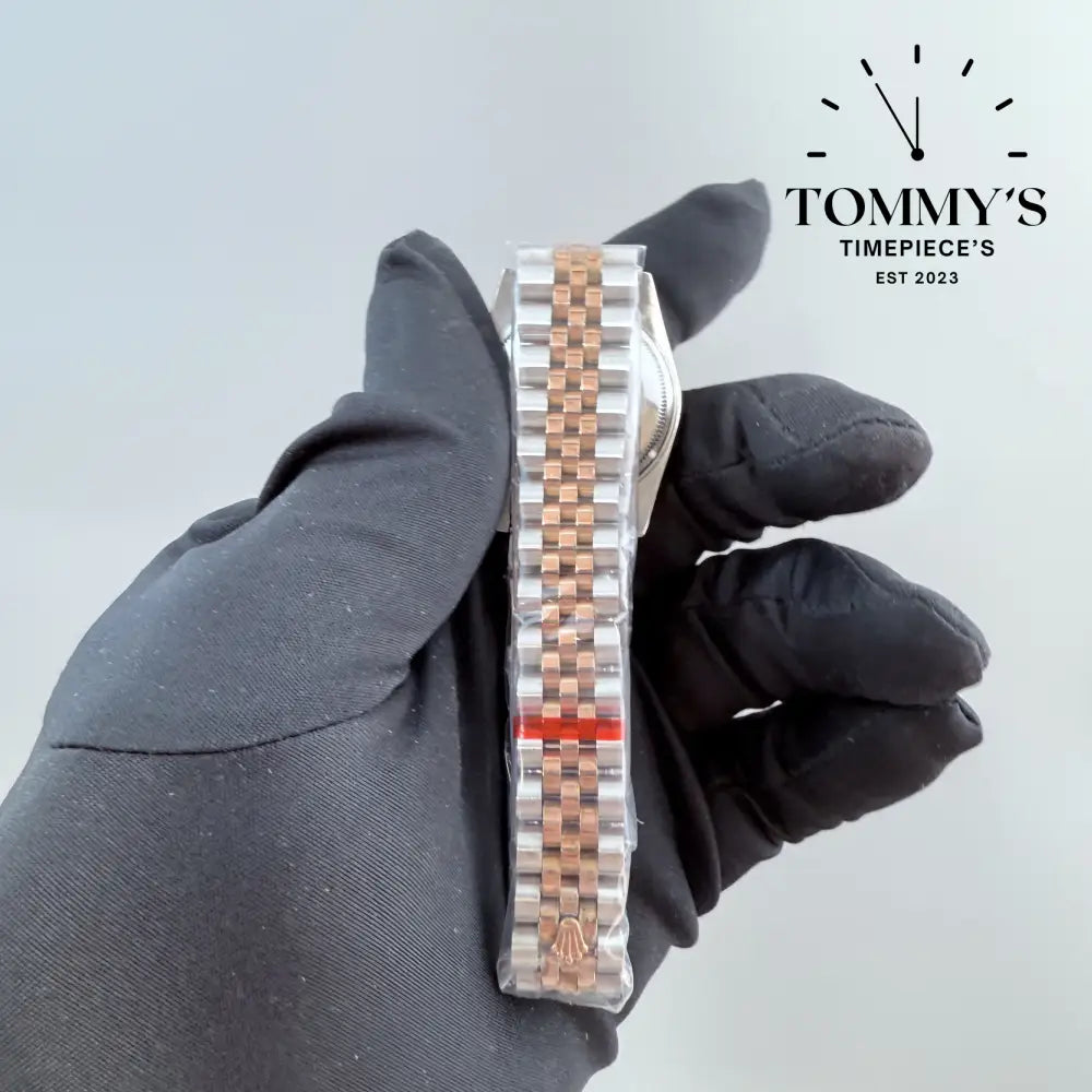 AAA + Ladies Datejust 28mm Purple Dial (Bimetal Rose Gold) Jubilee With Diamond Bezel