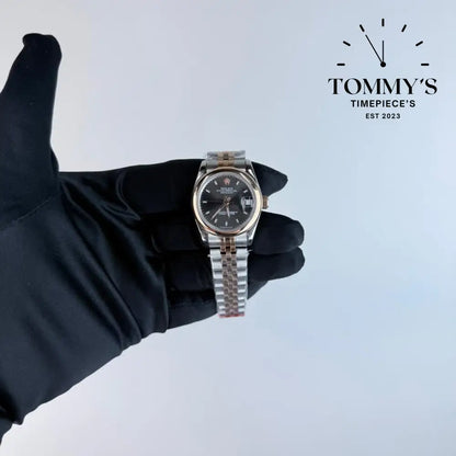 AAA+ Ladies Datejust Everose Rolesor (278241) 31mm Slate Grey Dial-Jubilee Bracelet (Domed Everose Gold Bezel)