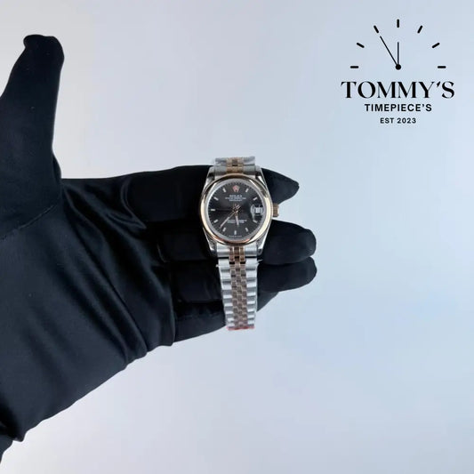 AAA+ Ladies Datejust Everose Rolesor (278241) 31mm Slate Grey Dial-Jubilee Bracelet (Domed Everose Gold Bezel)