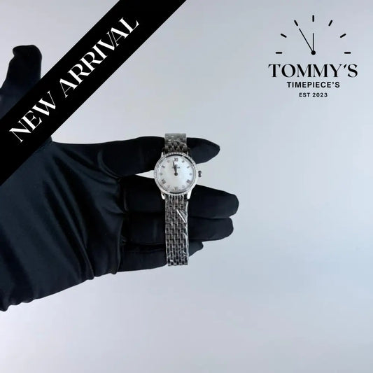 AAA+ Ladies De Ville Prestige 27.5mm White Mother-Of-Pearl Dial-Stainless Steel Bracelet (Diamond-Paved Bezel)