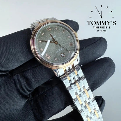AAA+ Omega De Ville Prestige Co-Axial Master Chronometer 34mm PVD Matcha Green Dial-Stainless Steel Bracelet (Gold