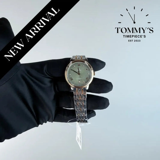 AAA+ Omega De Ville Prestige Co-Axial Master Chronometer 34mm PVD Matcha Green Dial-Stainless Steel Bracelet (Gold