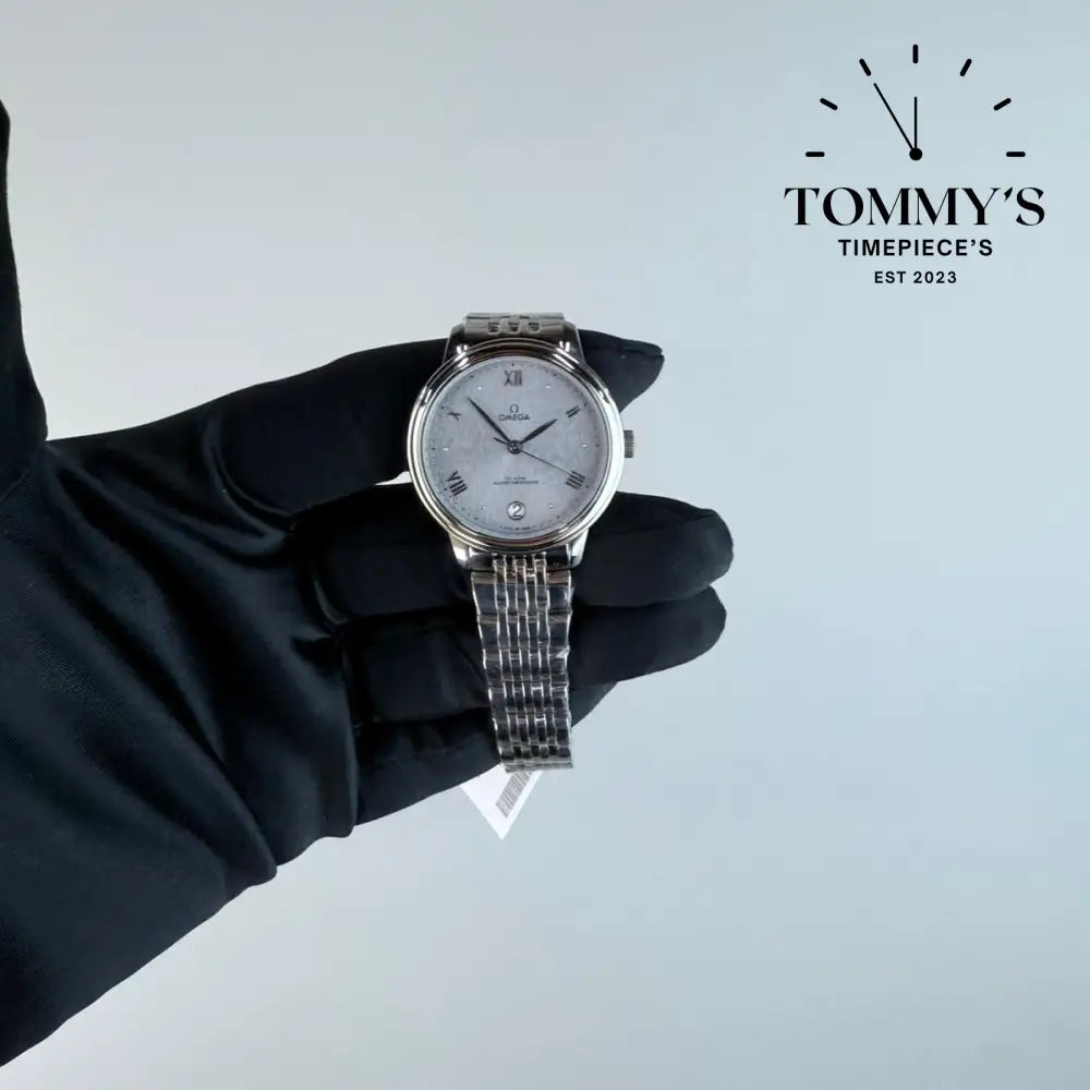 AAA+ Ladies Omega De Ville Prestige Co-Axial Master Chronometer 34mm Silver-Grey Dial-Stainless Steel Bracelet (Silver