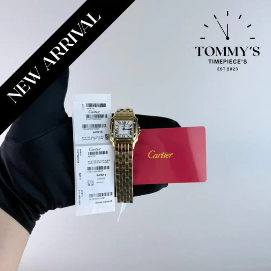 AAA+ Ladies Panthère 28mm White Dial-Stainless Steel Bracelet (Yellow Gold Bezel)