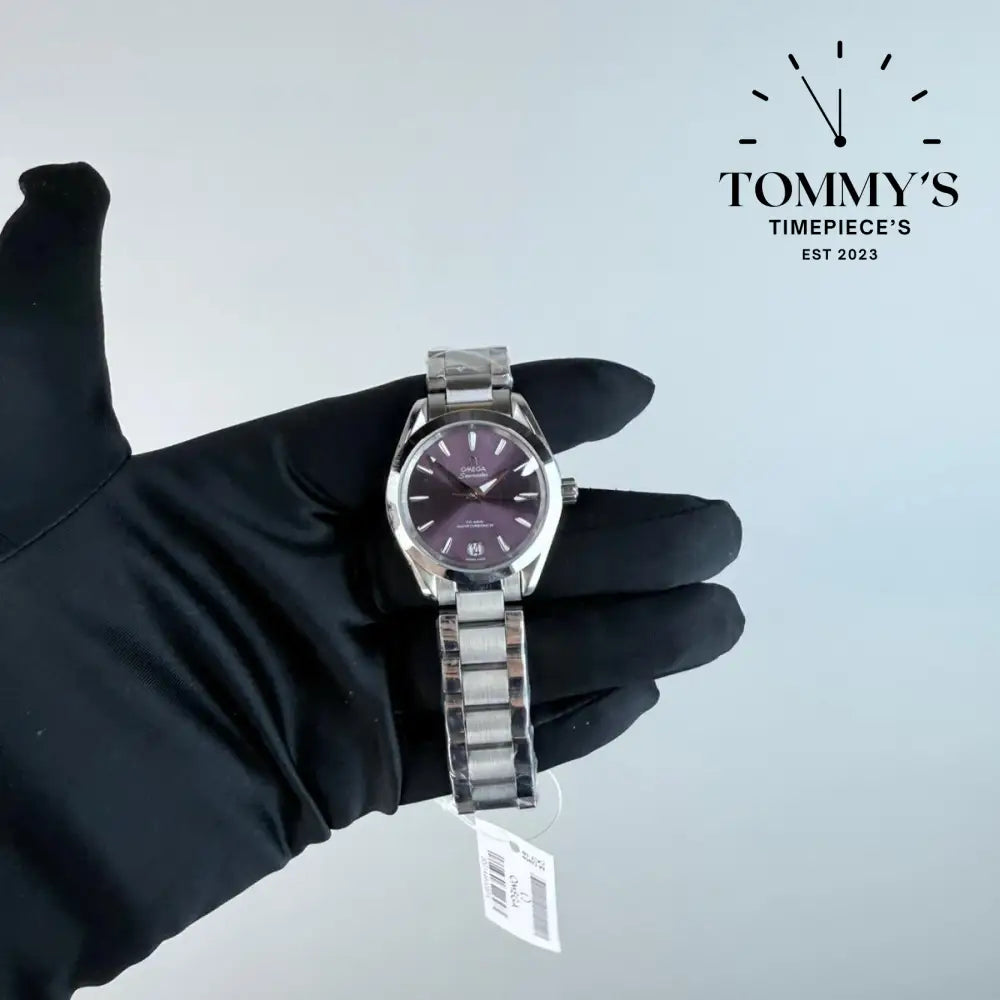 AAA+ Ladies Seamaster Aqua Terra 150M Co-Axial Master Chronometer 34mm Purple/Lavender Dial-Steel Bracelet (Silver