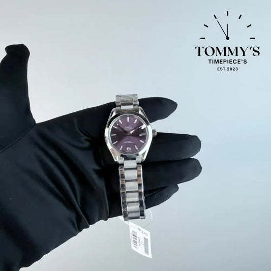AAA+ Ladies Seamaster Aqua Terra 150M Co-Axial Master Chronometer 34mm Purple/Lavender Dial-Steel Bracelet (Silver