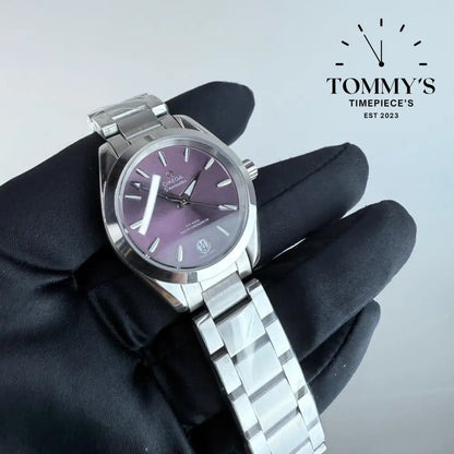 AAA+ Ladies Seamaster Aqua Terra 150M Co-Axial Master Chronometer 34mm Purple/Lavender Dial-Steel Bracelet (Silver