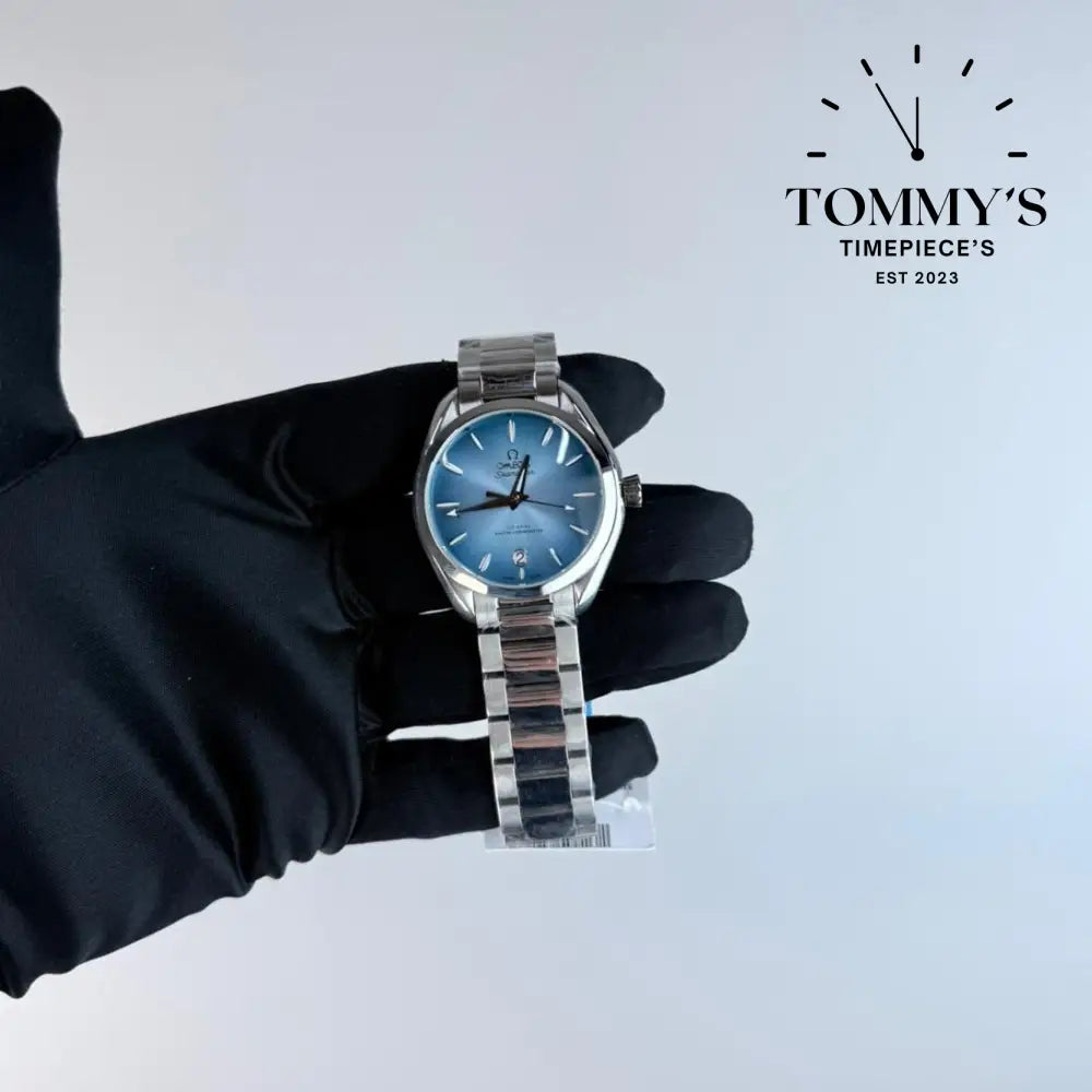 AAA+ Ladies Seamaster Aqua Terra 150M Co-Axial Master Chronometer 38mm Summer Blue Dial-Stainless Steel Bracelet