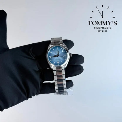 AAA+ Ladies Seamaster Aqua Terra 150M Co-Axial Master Chronometer 38mm Summer Blue Dial-Stainless Steel Bracelet
