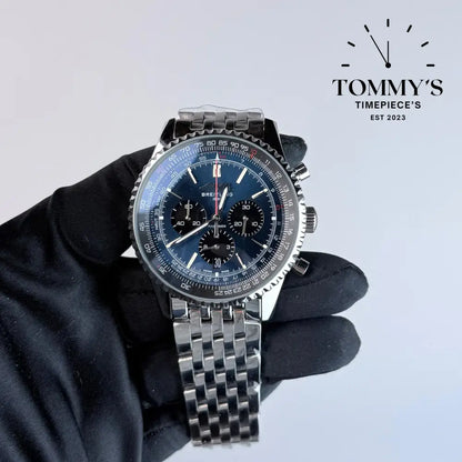 AAA+ Navitimer B01 Chronograph 41mm Blue Dial - Stainless Steel