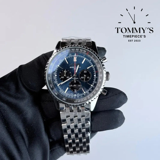 AAA+ Navitimer B01 Chronograph 41mm Blue Dial - Stainless Steel