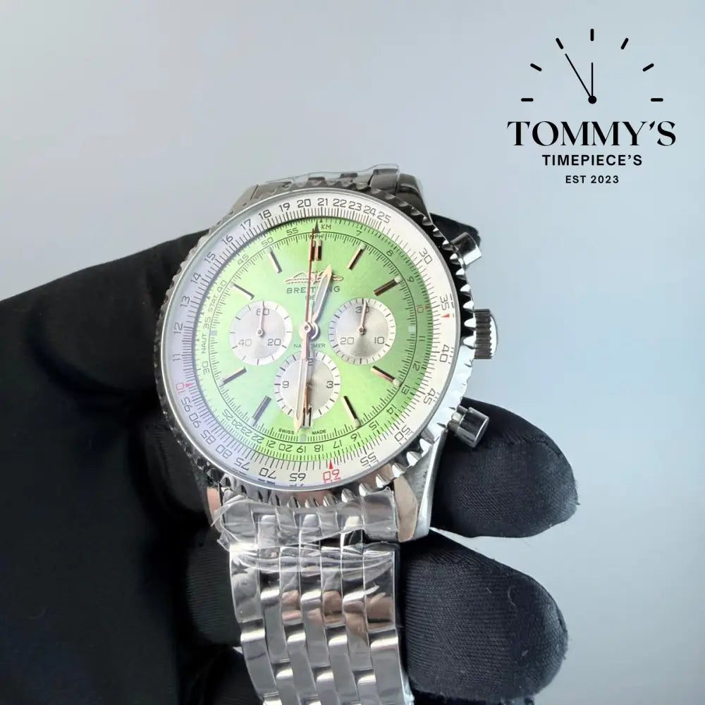 AAA+ Navitimer B01 Chronograph 41mm Mint Green Dial - Stainless Steel