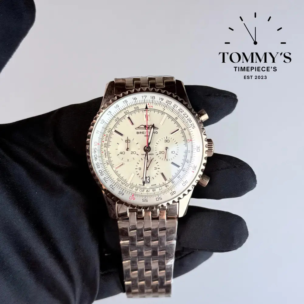 AAA+ Navitimer B01 Chronograph 41mm Silver Dial - Stainless Steel
