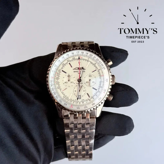 AAA+ Navitimer B01 Chronograph 41mm Silver Dial - Stainless Steel