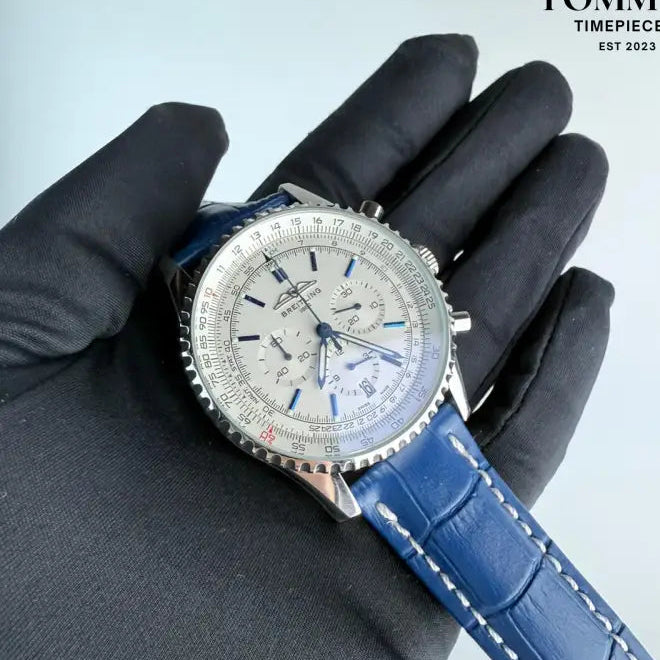 AAA+ Breitling Navitimer B01 Chronograph 41 Stainless Steel-Silver & Blue Dial - Ref. AB0139A71G1P1