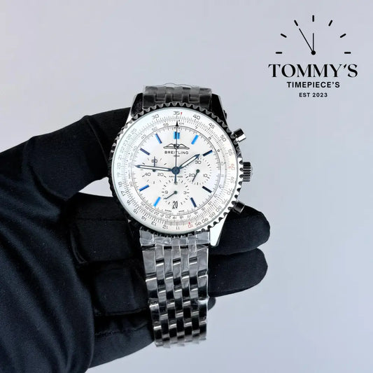 AAA+ Navitimer B01 Chronograph 41mm White Dial - Stainless Steel