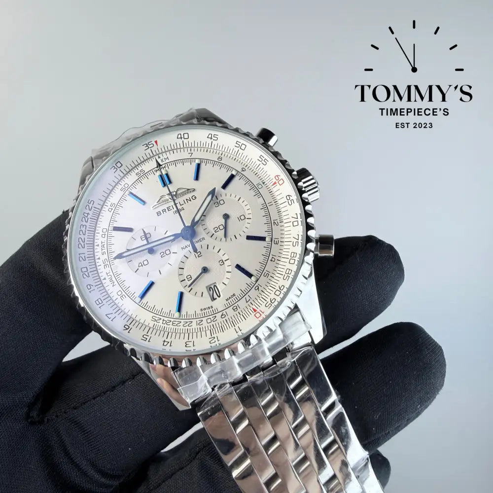 AAA+ Navitimer B01 Chronograph 41mm White Dial - Stainless Steel