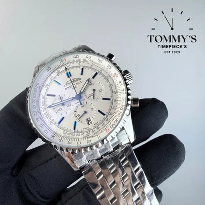 AAA+ Navitimer B01 Chronograph 41mm White Dial - Stainless Steel
