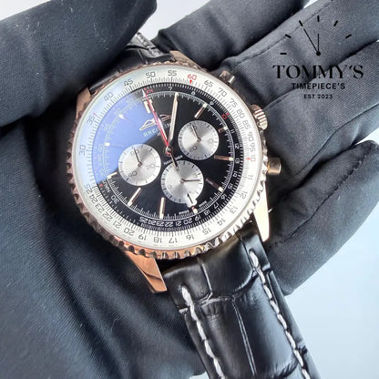 AAA+ Navitimer B01 Chronograph 43mm Black Dial - Stainless Steel