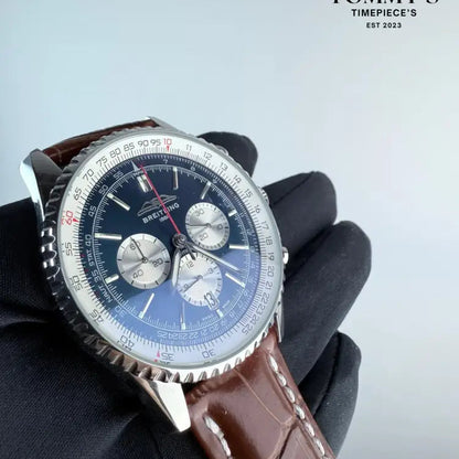 AAA+ Breitling Navitimer B01 Chronograph 43 Stainless Steel-Black Dial - Ref. AB0137211C1P1