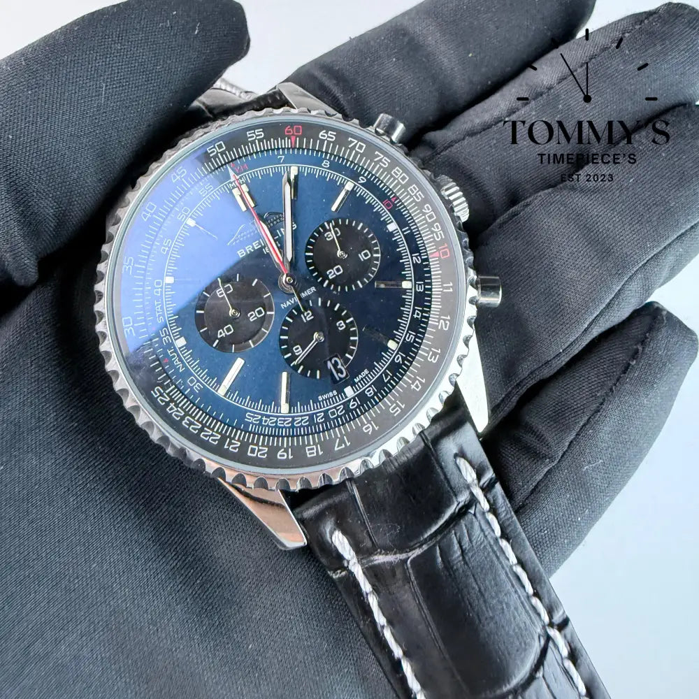 AAA+ Navitimer B01 Chronograph 43mm Blue Dial - Stainless Steel
