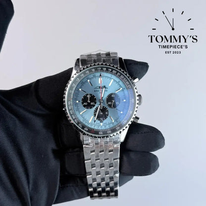 AAA+ Navitimer B01 Chronograph 43mm Blue Dial - Stainless Steel