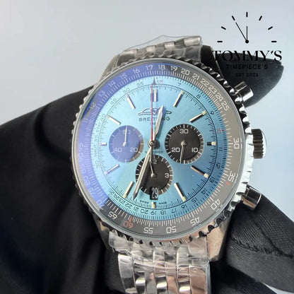 AAA+ Navitimer B01 Chronograph 43mm Blue Dial - Stainless Steel