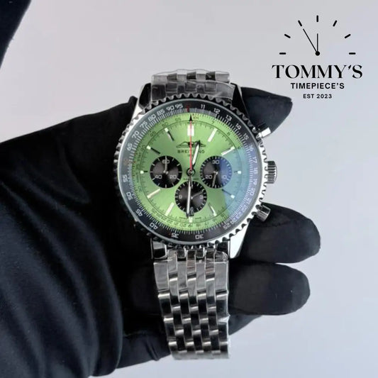 AAA+ Navitimer B01 Chronograph 43mm Green Dial - Stainless Steel