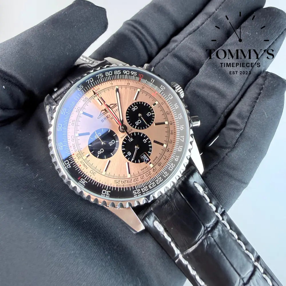AAA+ Navitimer B01 Chronograph 43mm Pink Dial - Stainless Steel