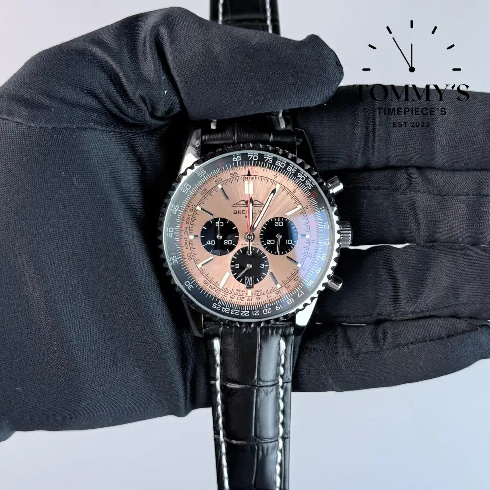 AAA+ Navitimer B01 Chronograph 43mm Pink Dial - Stainless Steel
