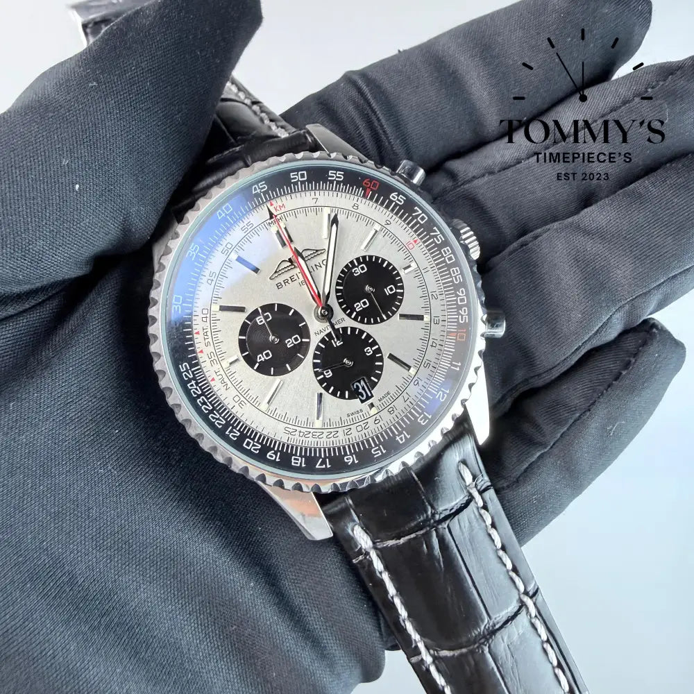 AAA+ Navitimer B01 Chronograph 43mm Silver Dial - Stainless Steel