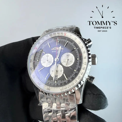 AAA+ Navitimer B01 Chronograph 46mm Black Dial - Stainless Steel