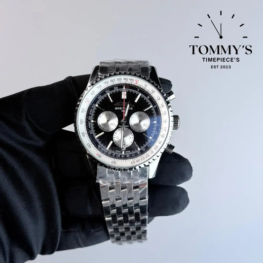 AAA+ Navitimer B01 Chronograph 46mm Black Dial - Stainless Steel