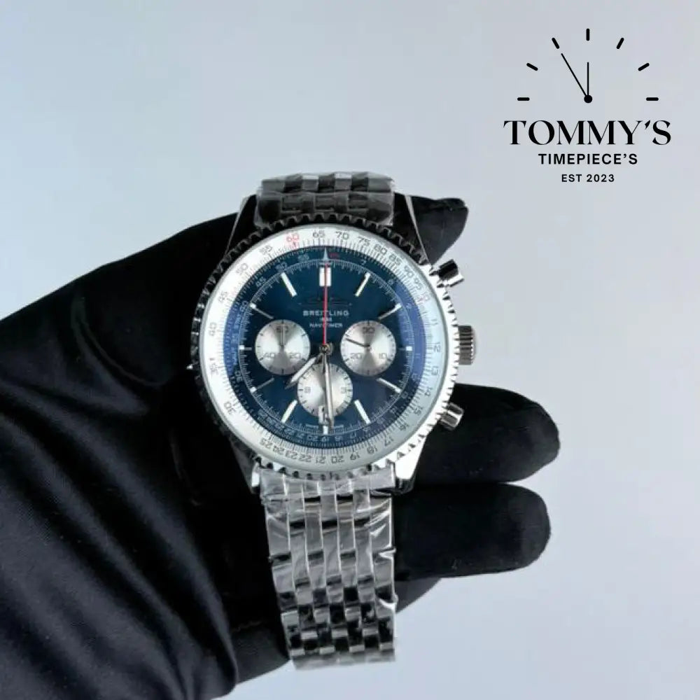 AAA+ Navitimer B01 Chronograph 46mm Blue Dial - Stainless Steel